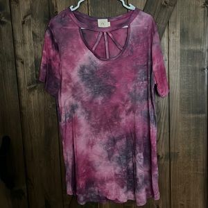 Grace & Emma Purple tie dye tunic